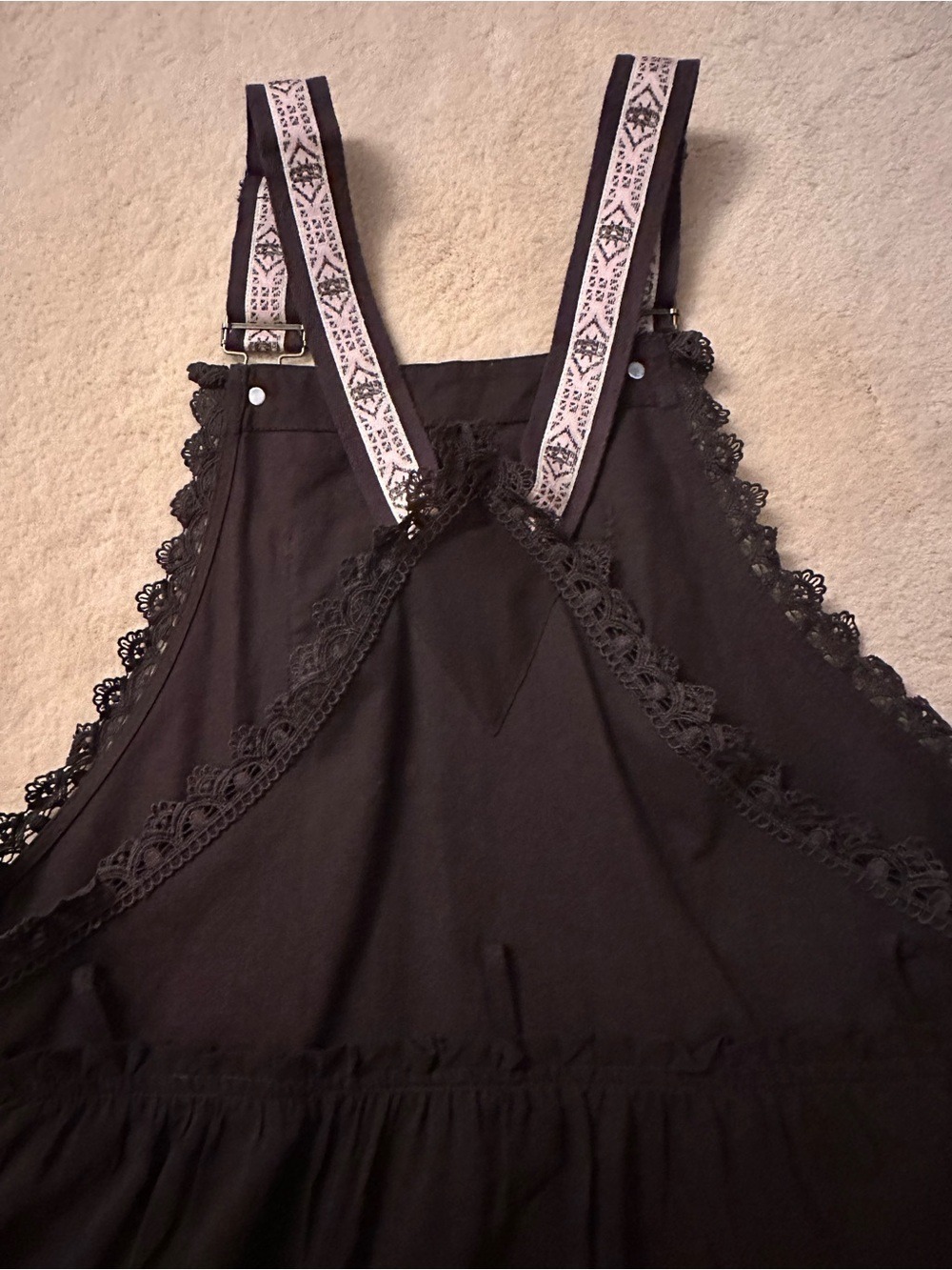 Womens Lace-Trim Brown Flowing Maxi Dress - Picture 4 of 6